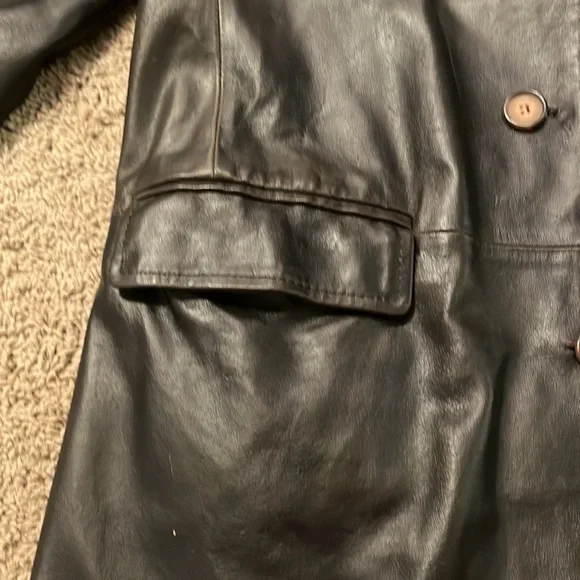 Men’s dark brown leather coat